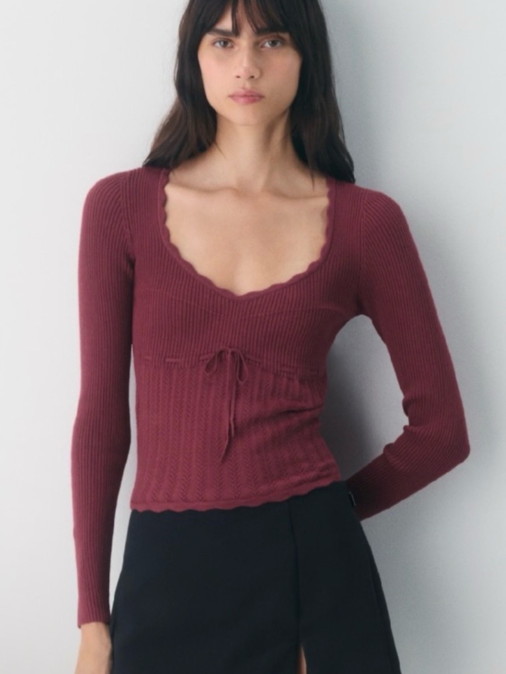 Wilfred soloist top in deep red